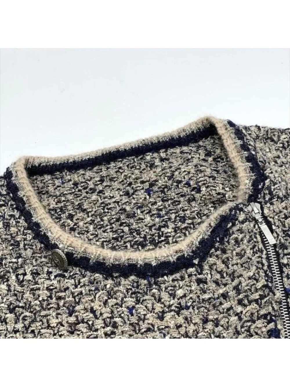 Chanel CC Logo Zip Rider's Jacket Knit M